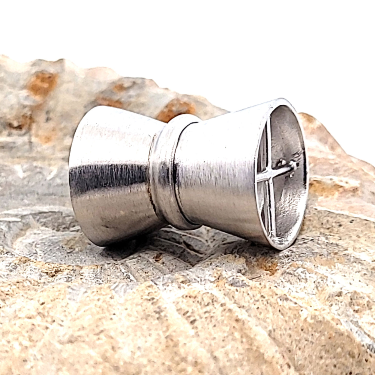 Magnetschließe Diabolo groß, Silber rhodiniert matt by Steindesign