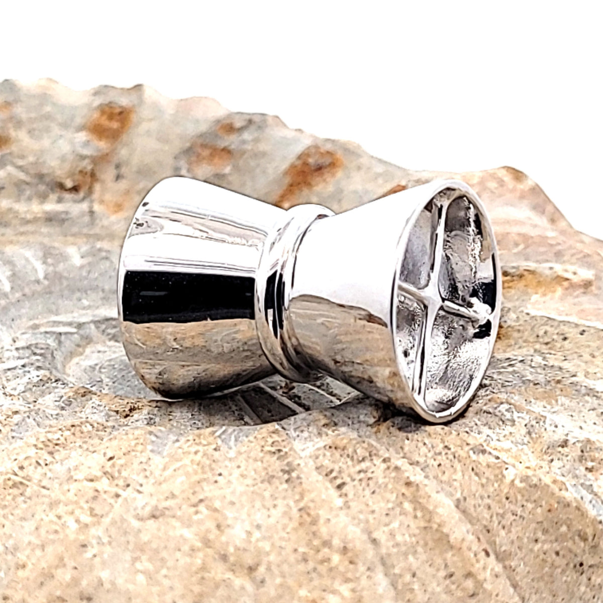 Magnetschließe Diabolo groß, Silber rhodiniert by Steindesign
