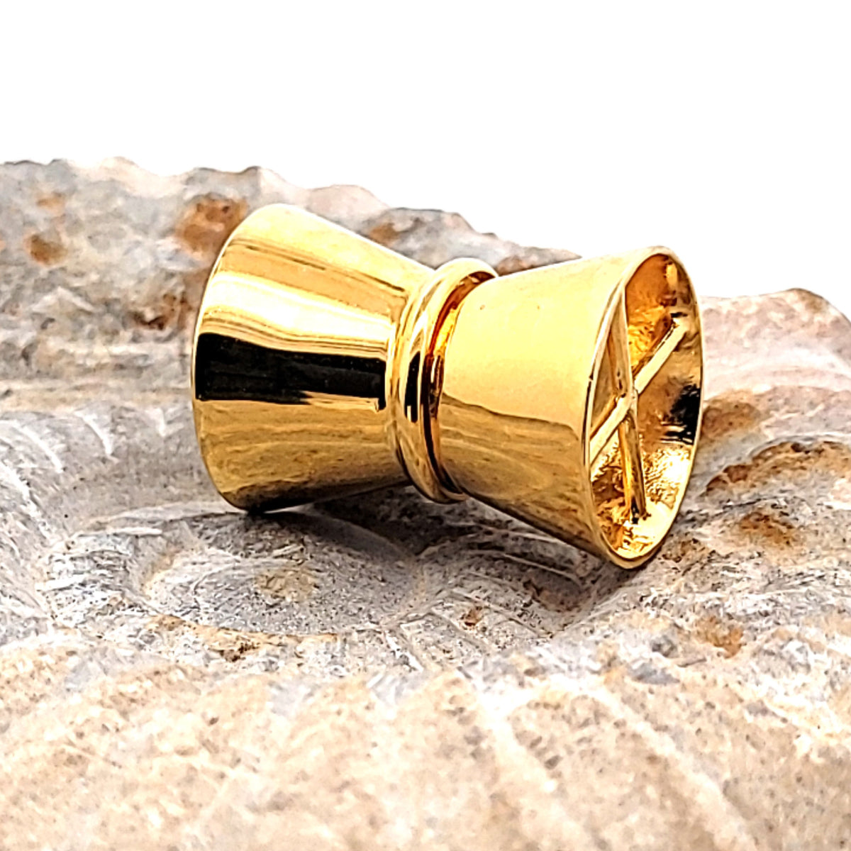 Magnetschließe Diabolo groß, Silber vergoldet by Steindesign