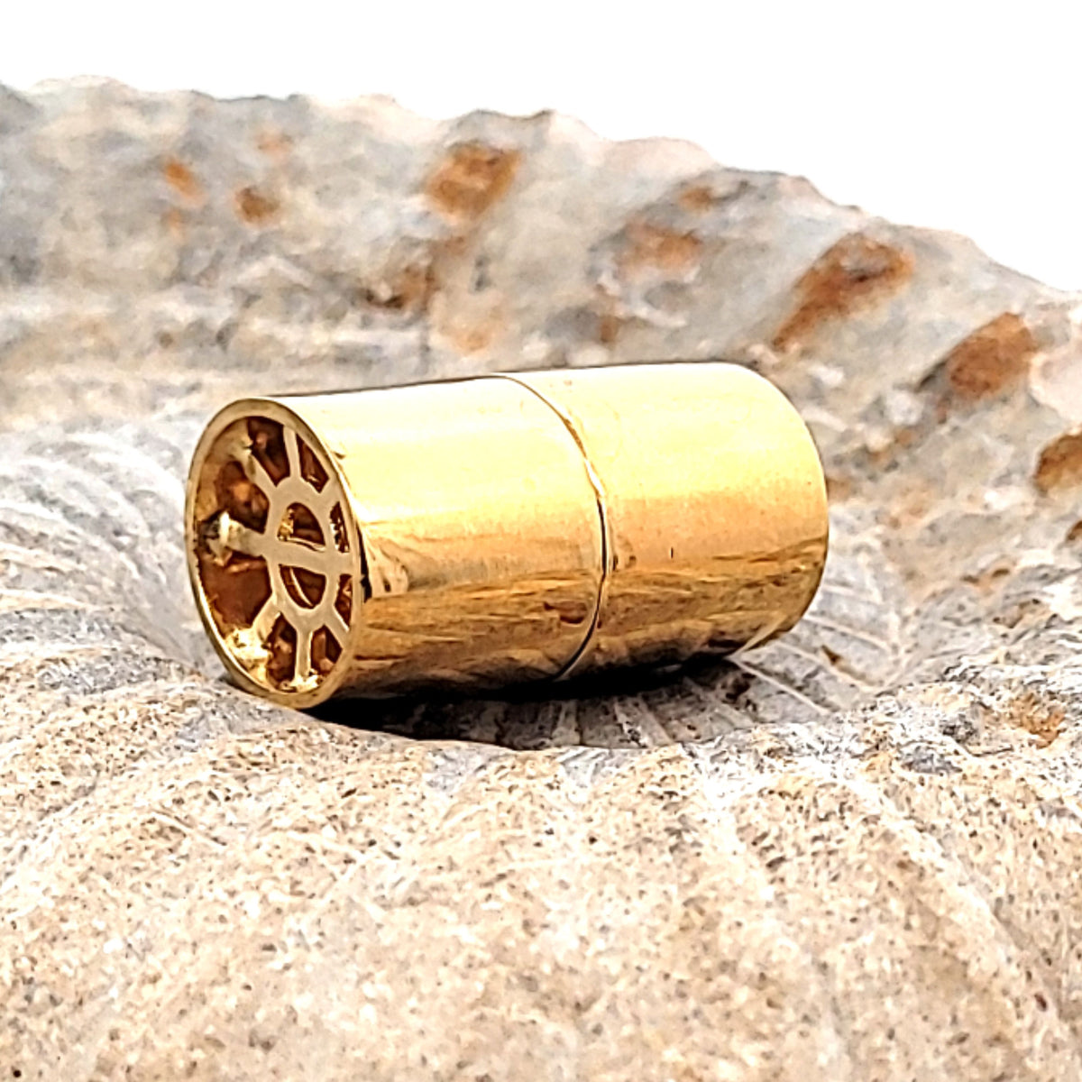 Magnetschließe Ellipse, Silber vergoldet by Steindesign