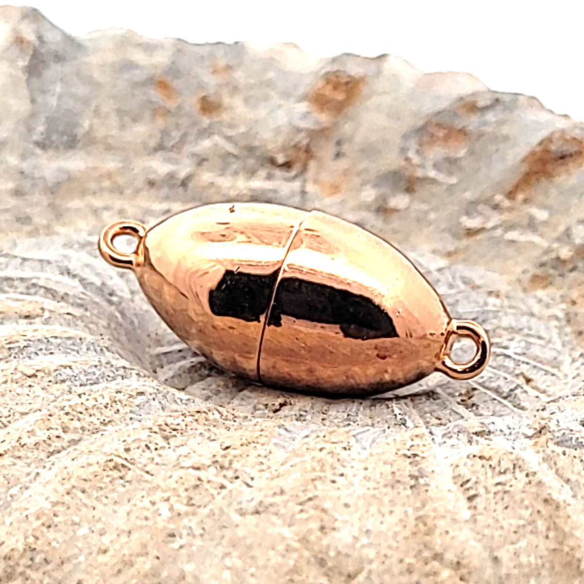 Magnetschließe oval 12 mm, Silber rosé vergoldet by Steindesign
