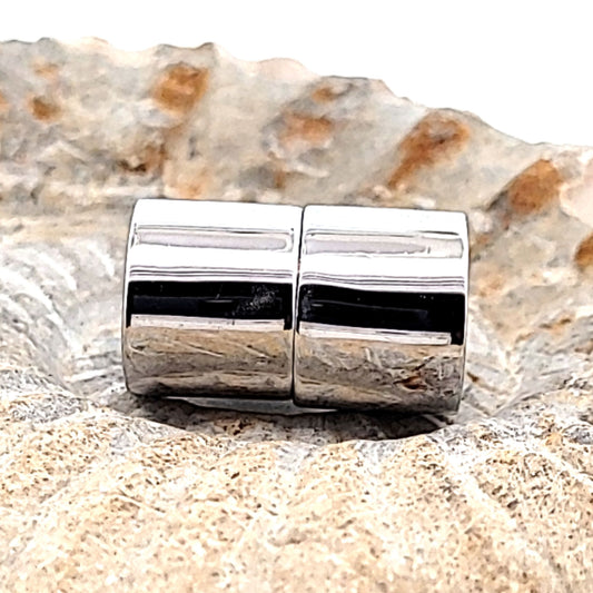 Magnetschließe Zylinder "Multi-Row " 12 mm, Silber rhodiniert