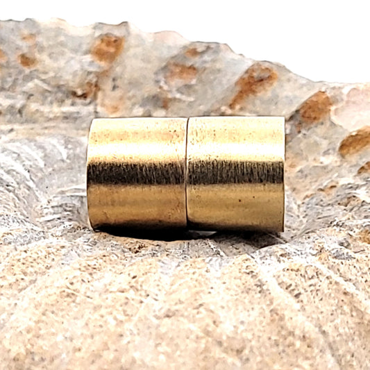 Magnetschließe Zylinder "Multi-Row " 12 mm, Silber vergoldet matt