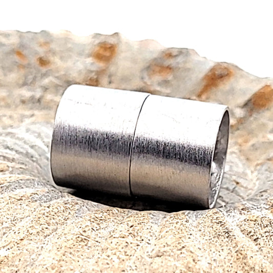 Magnetschließe Zylinder "Multi-Row " 14 mm, Silber rhodiniert matt