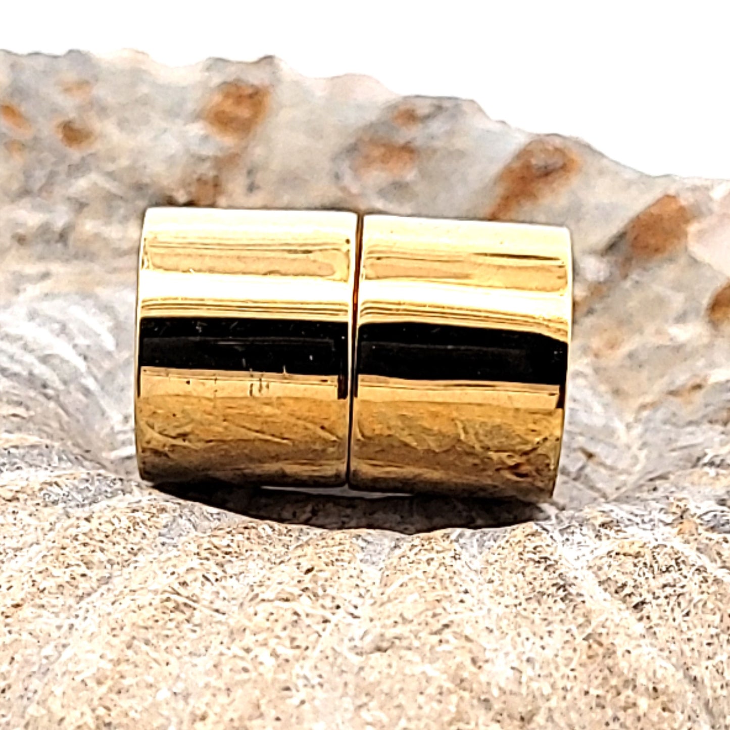 Chiusura magnetica a cilindro "Multi-Row" 14 mm, placcata oro argento