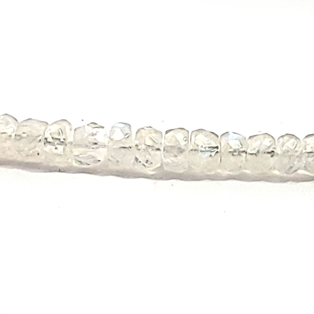 Mondstein Kette Button 5 mm facettiert