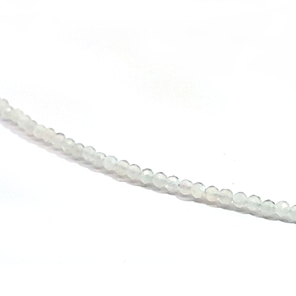 Moonstone bead necklace 2.5 mm faceted