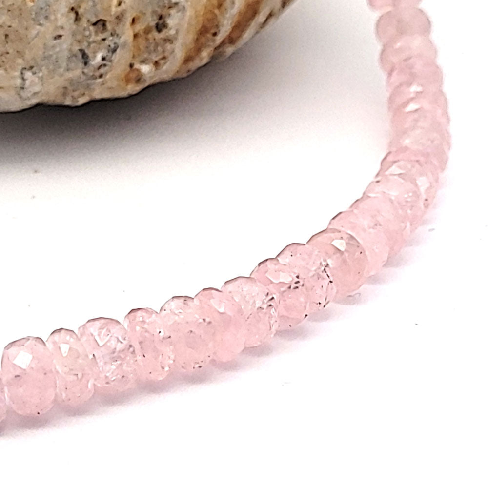 Morganit Kette Button 7 mm facettiert