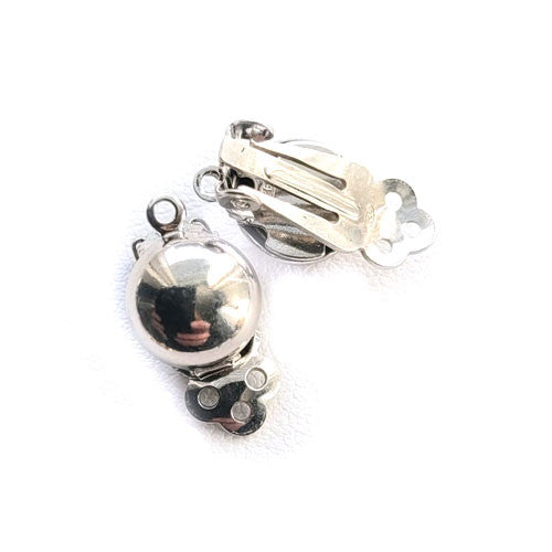 Ohrclipspatent 10 mm, Silber rhodiniert Steindesign - 1