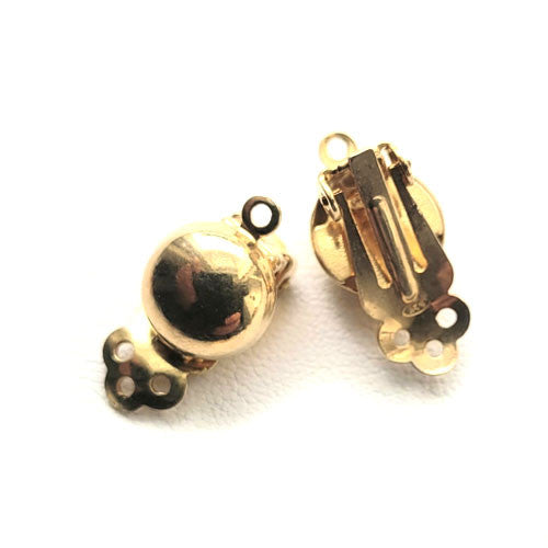 Ohrclipspatent 10 mm, Silber vergoldet Steindesign - 1
