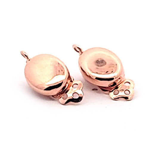Ohrclipspatent Oval, Silber rosé vergoldet - 1