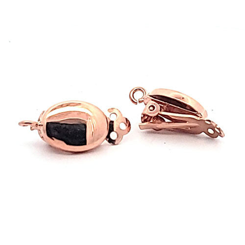 Ohrclipspatent Oval, Silber rosé vergoldet - 2