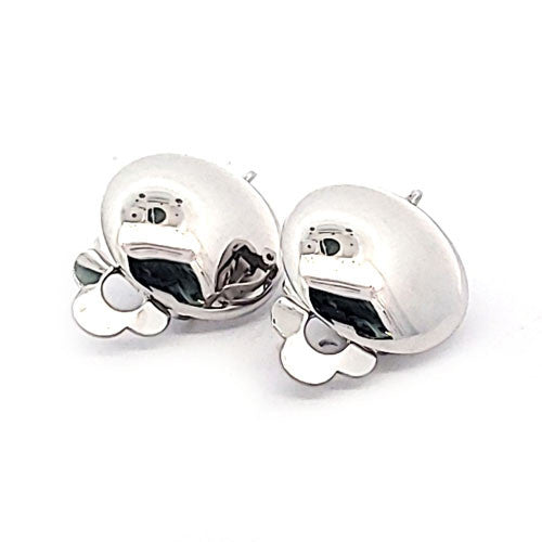Ohrclipspatent rund 16 mm, Silber rhodiniert Steindesign - 1