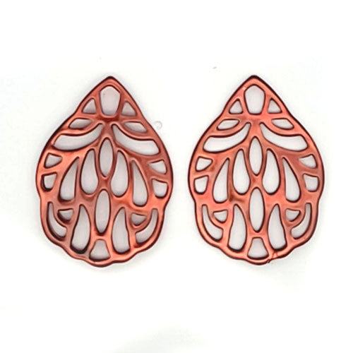 Ohrpendler Perlmutt Blatt klein, braun - 1