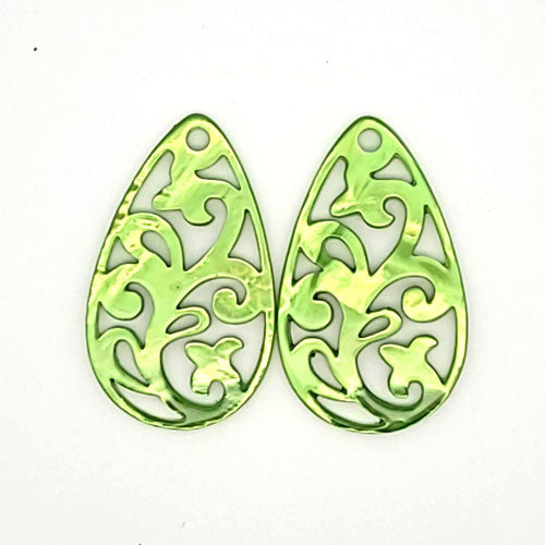Ohrpendler Perlmutt Tropfen, hellgrün - 2