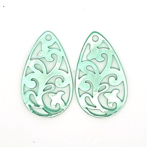 Ohrpendler Perlmutt Tropfen, mint - 2