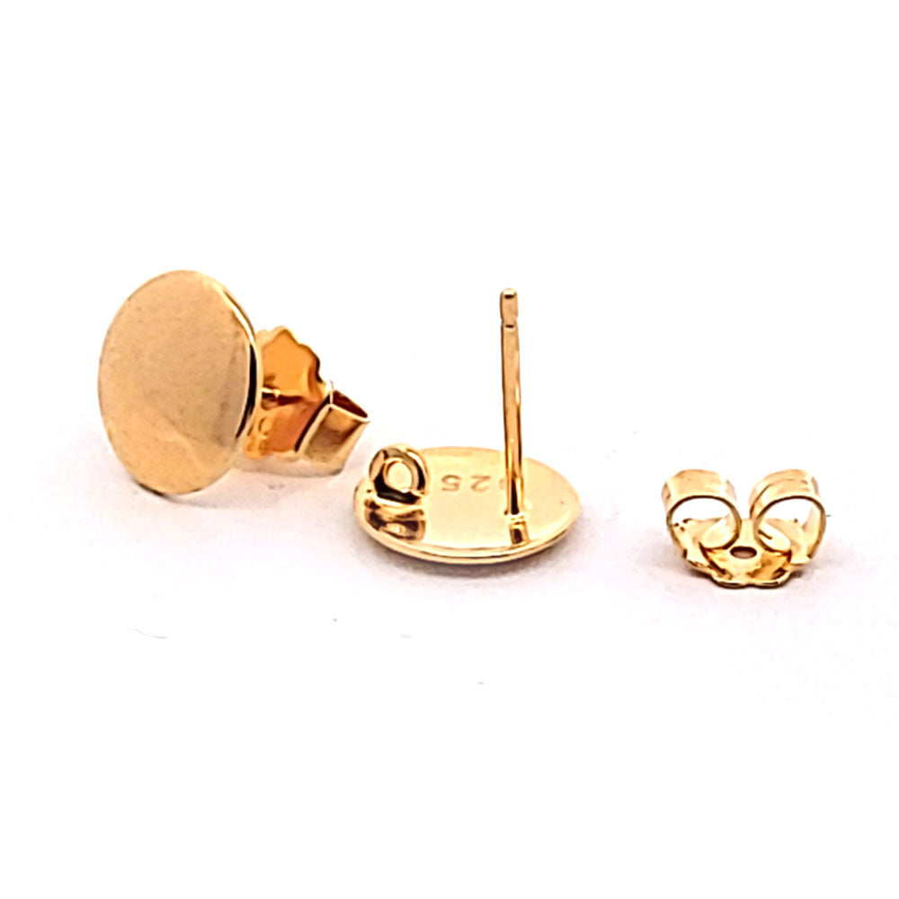 Ohrsteckerpatent rund 10 mm, Silber vergoldet