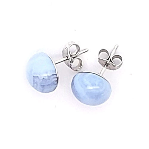 Ohrstecker mit Chalzedon und Ösen - 2