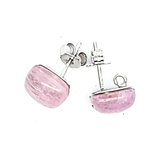 Ohrstecker mit Kunzit rosa und Ösen - 2