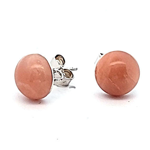 Ohrstecker mit Mondstein braun und Ösen - 3