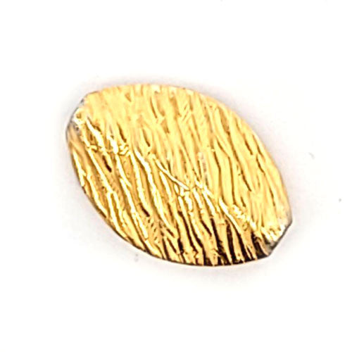 Oval flach Stripes Silberperle vergoldet 20 x 25 mm - 2