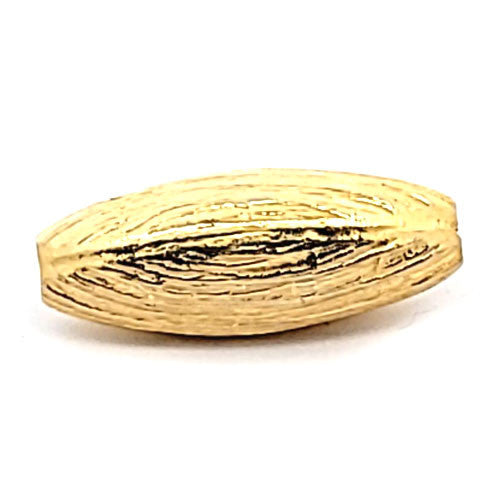 Oval lang Stripes Silberperle vergoldet 9 x 25 mm - 2