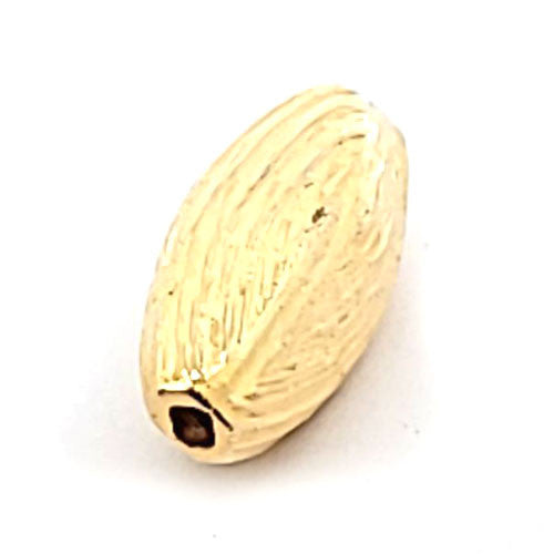 Oval lang Stripes Silberperle vergoldet 9 x 25 mm - 3