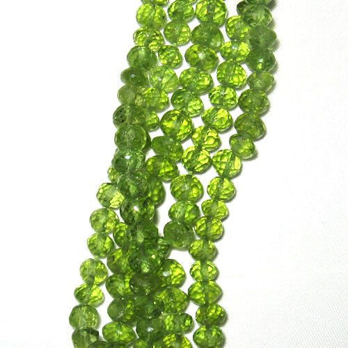 Peridot, Button facettiert 4 x 6 mm - 1