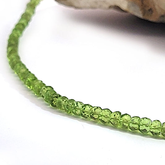 Peridot Kette Button 5 mm facettiert