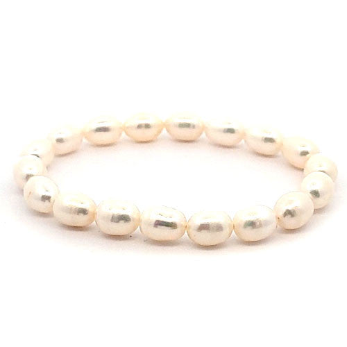 Perle weiß Armband Rice - 1
