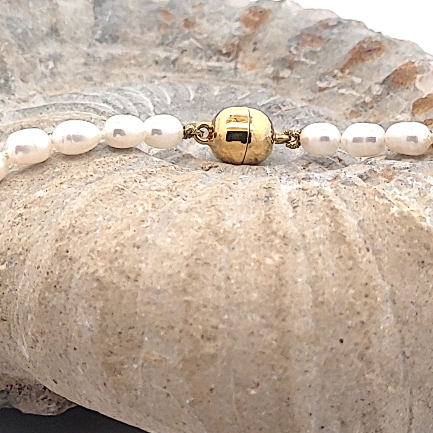 Perlenkette rice weiss