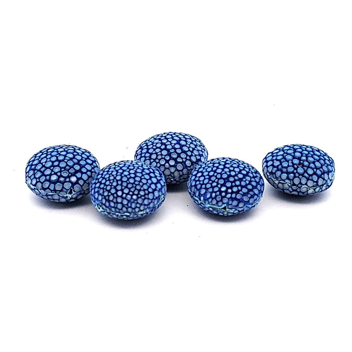 Rochenleder Disc 18mm blau blitzpoliert (1 Stück) by Steindesign
