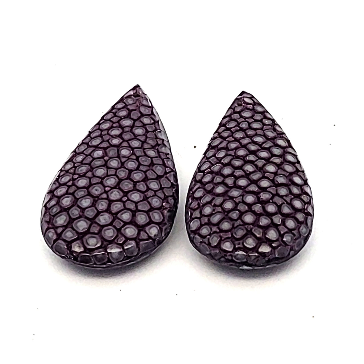 Rochenleder Tropfen Pflaumenviolett (1 Paar) by Steindesign