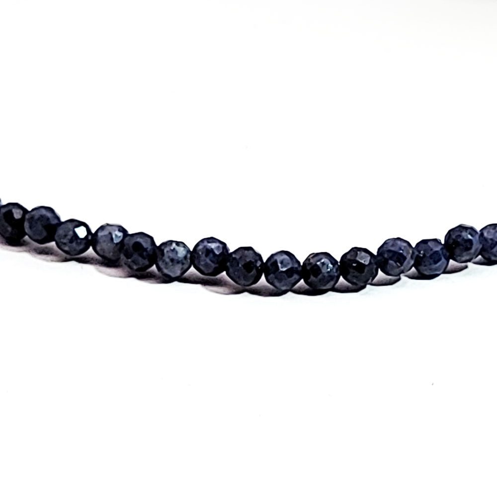 Saphir-Kugelkette 3 mm facettiert
