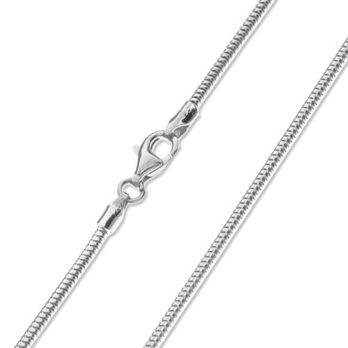 Schlangenkette mit Karabiner 1,2 mm silber rhodiniert Steindesign - 1