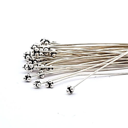 Stifte Ornamental klein 0,8/6 cm, Silber geschwärzt (2 Stück) - 2