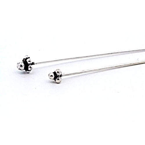 Stifte Ornamental klein 0,8/6 cm, Silber geschwärzt (2 Stück) - 3
