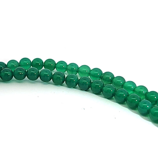 Green agate, 6 mm bead strand