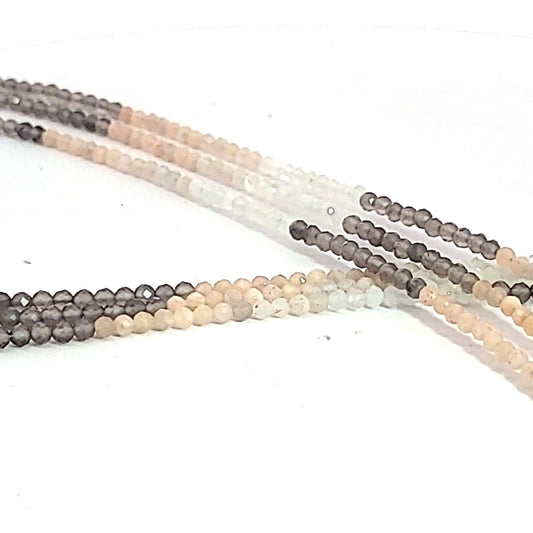 Mondstein multi, Kugelstrang 2,5 mm facettiert