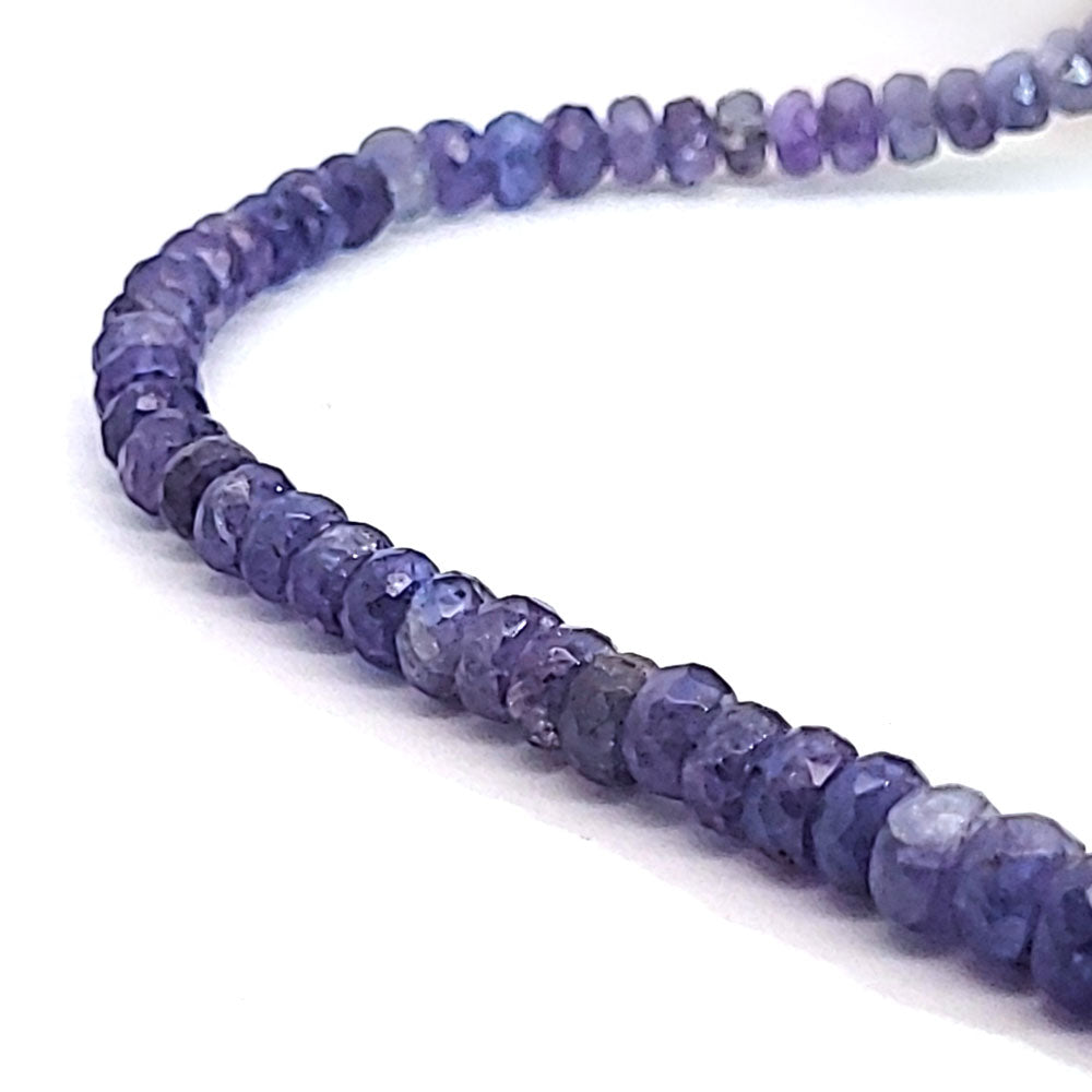 Tansanit Kette Button 5-7 mm facettiert