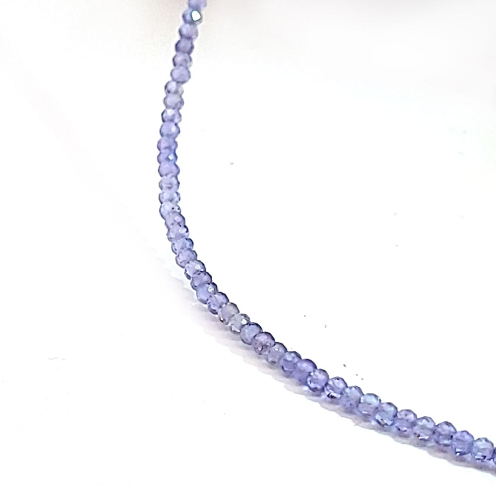 Tansanit Kugelkette 2 mm facettiert