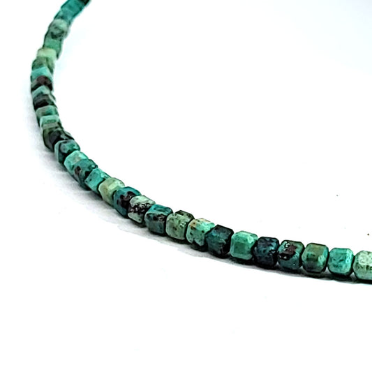 Türkis Kette Cube 3 mm facettiert