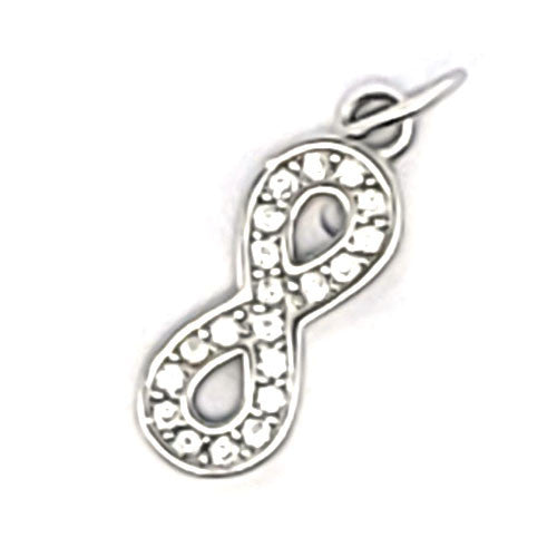 Unendlich- Anhänger, silber rhodiniert mit Zirkonia - 2