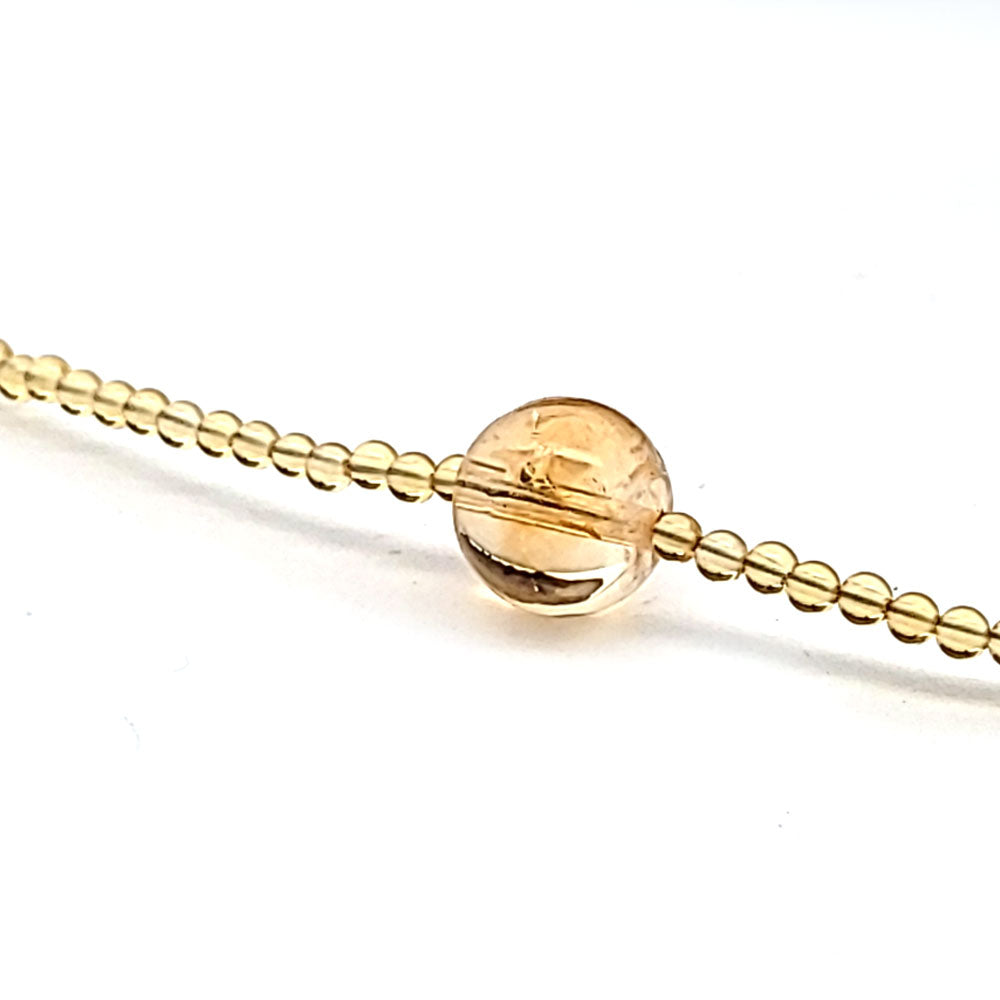 Collana di perle di citrino 2 mm