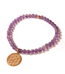 Amethyst bracelet with flower of life Steindesign - 1