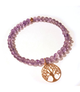 Amethyst bracelet with tree of life Steindesign - 1