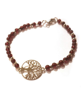 Garnet bracelet with tree of life Steindesign - 1