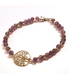 Amethyst bracelet with tree of life Steindesign - 1