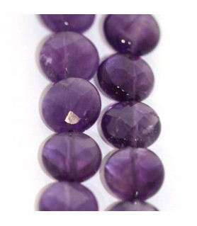 Amethyst, strand faceted round  - 1