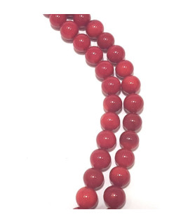 bamboo coral light red, ball strand 3mm  - 1